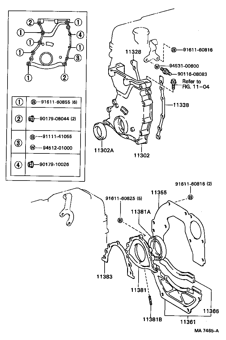 11322-70011 COVER, TIMING CHAIN OR BELT, NO.2 product image