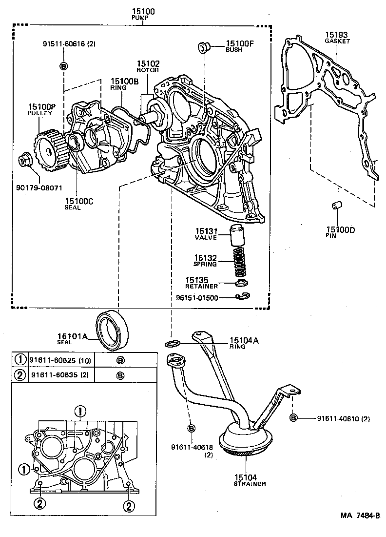 15104-88340 STRAINER SUB-ASSY, OIL product image