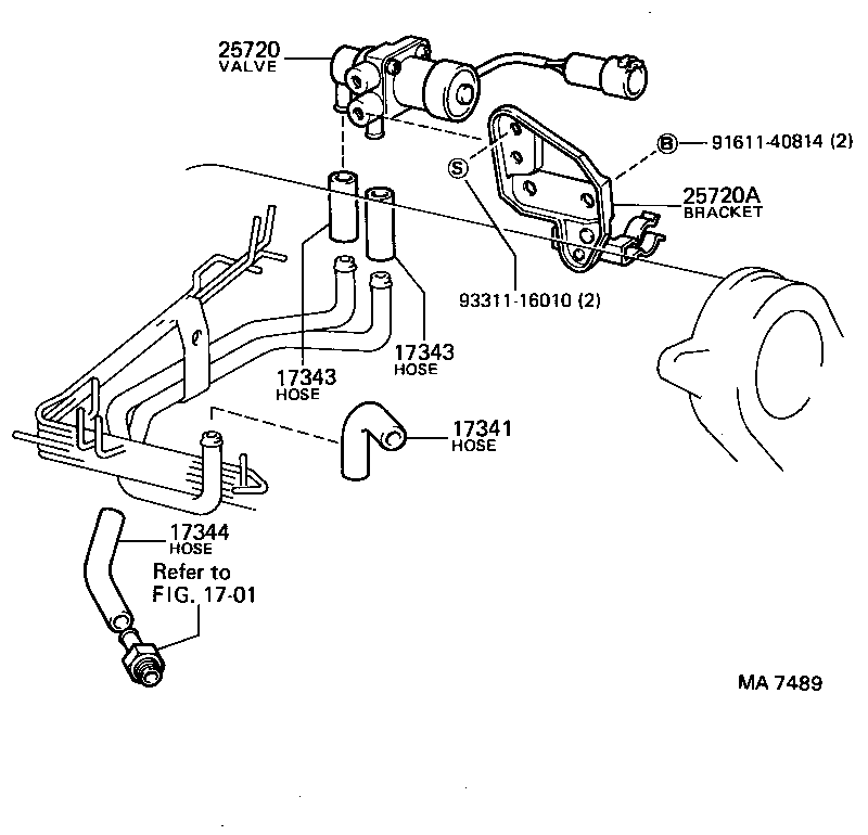 17341-72040 HOSE, NO.1(FOR AIR INJECTION SYSTEM) product image