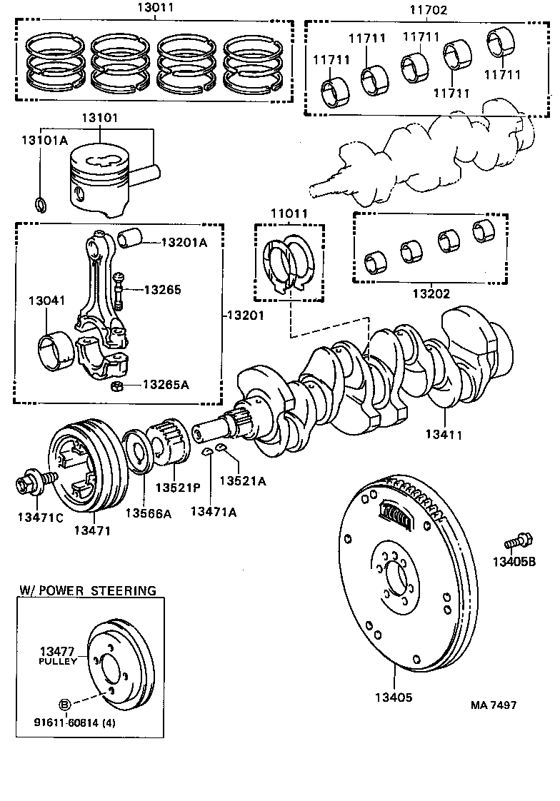 13101-88341 PISTON SUB-ASSY, W/PIN product image