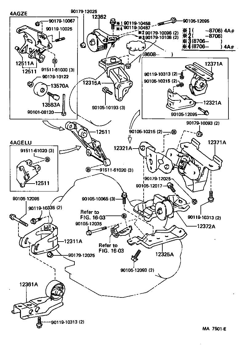 12362-16060 INSULATOR, ENGINE MOUNTING, RH(FOR TRANSVERSE ENGINE) product image
