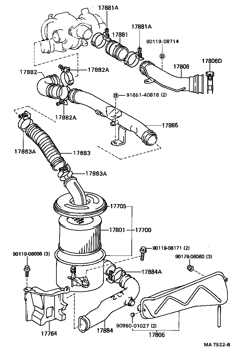 53207-89105 DUCT, AIR CLEANER product image