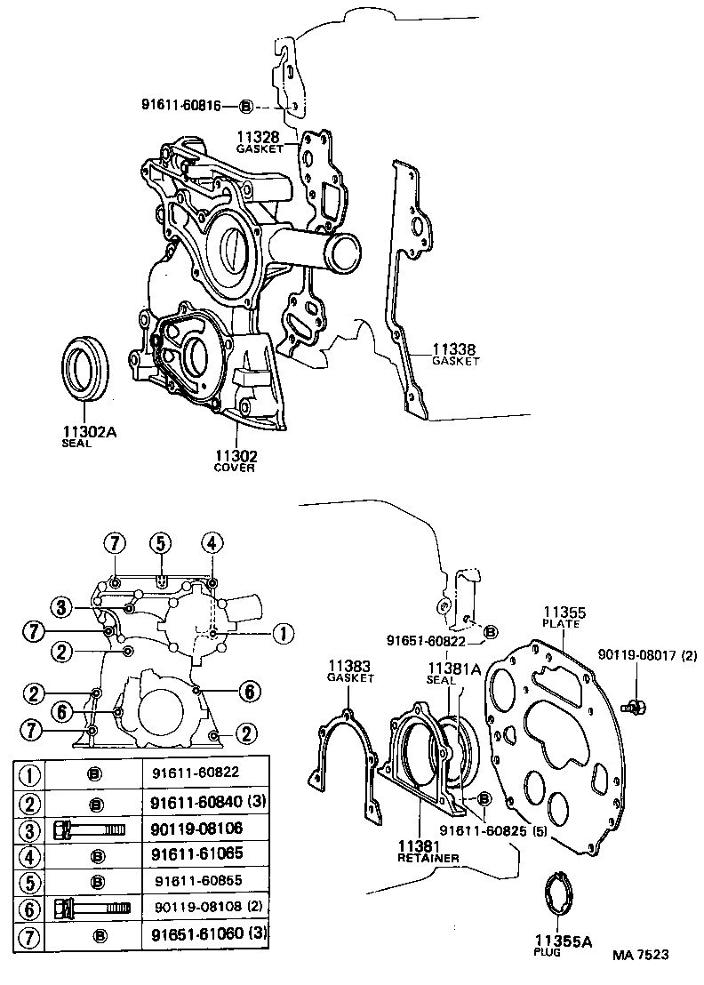 11301-71010 CASE SUB-ASSY, TIMING GEAR product image