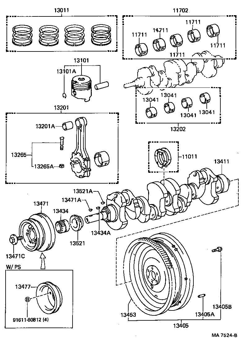 13477-38010 PULLEY, CRANKSHAFT, NO.2 product image