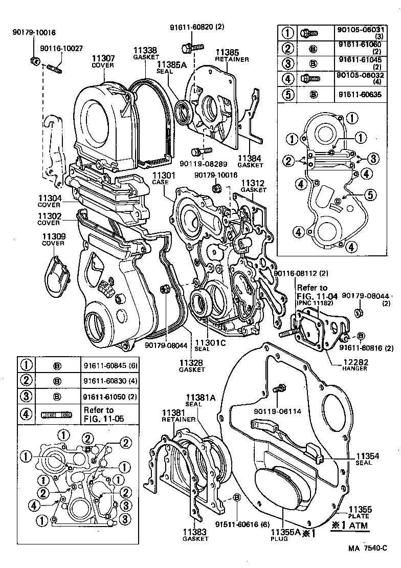 11322-70011 COVER, TIMING CHAIN OR BELT, NO.2 product image