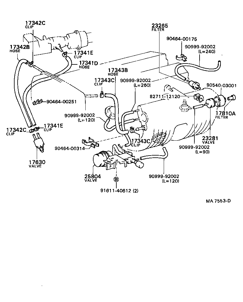 17341-70130 HOSE, NO.1(FOR IDLE-UP) product image