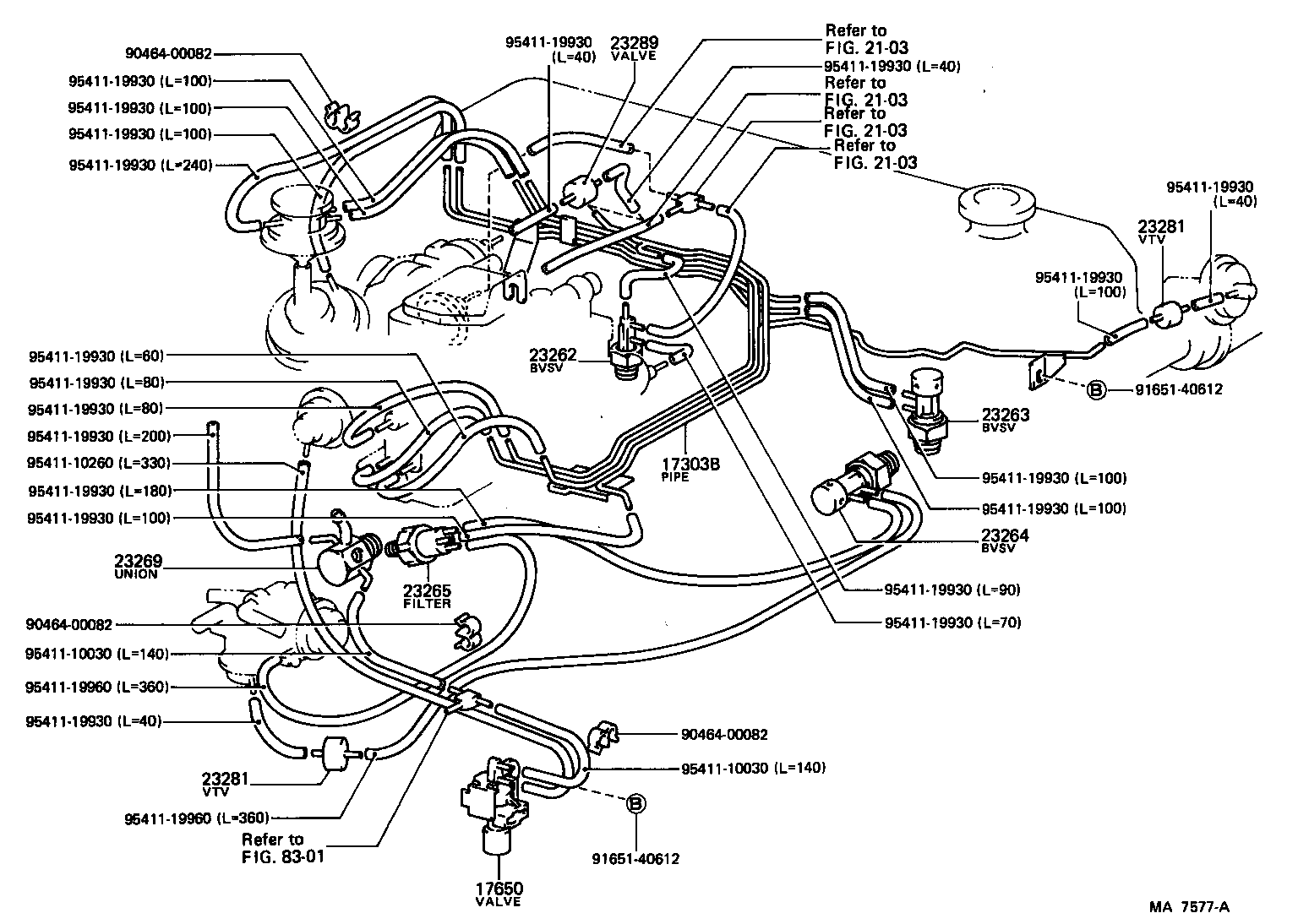 17303-43050 PIPE SUB-ASSY, AIR, NO.1 product image