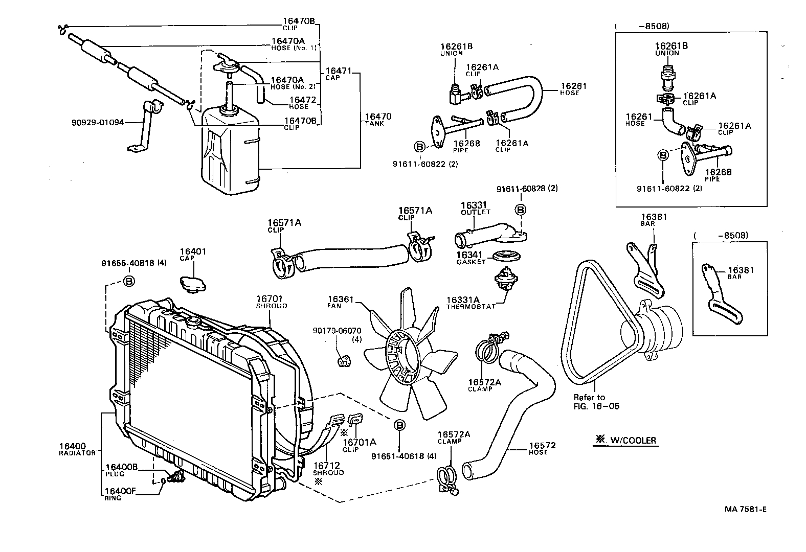 16381-73011 BAR, FAN BELT ADJUSTING product image
