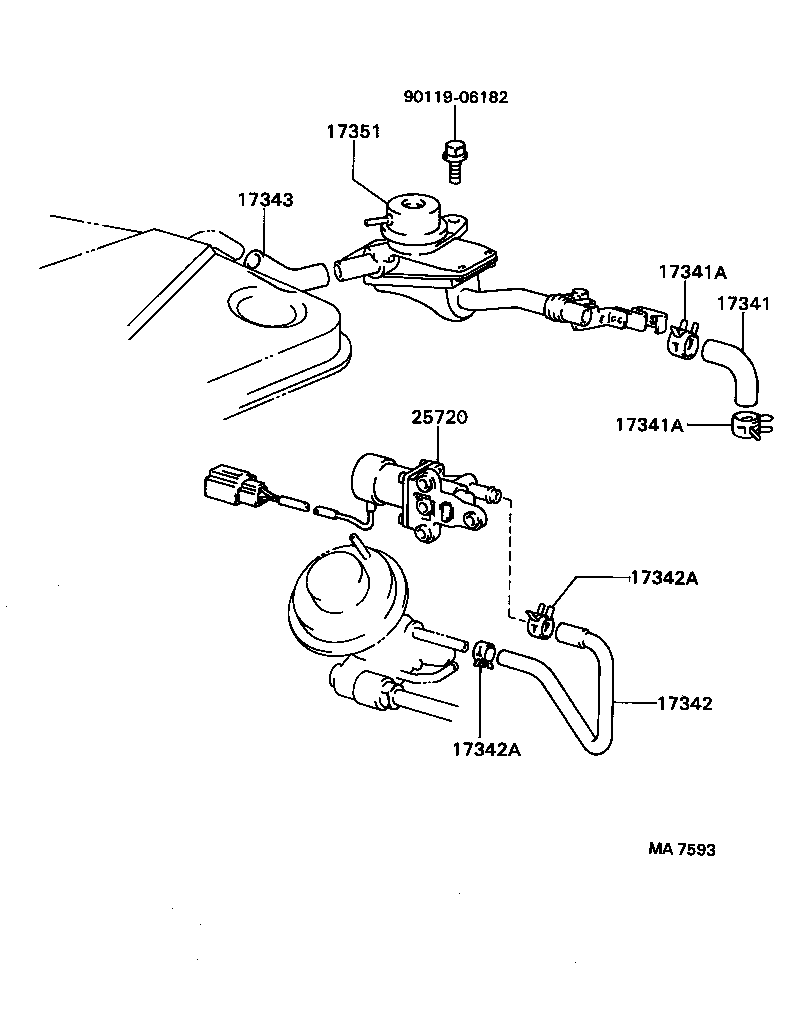 17344-15030 HOSE, NO.3(FOR AIR INJECTION SYSTEM) product image