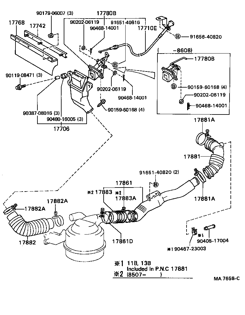 17113-58010 PIPE, INTAKE AIR CONNECTOR product image