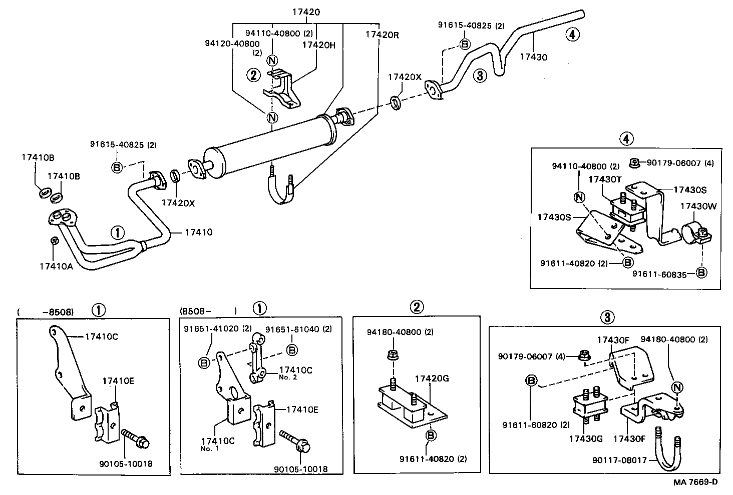 17410-73090 PIPE ASSY, EXHAUST, FRONT product image
