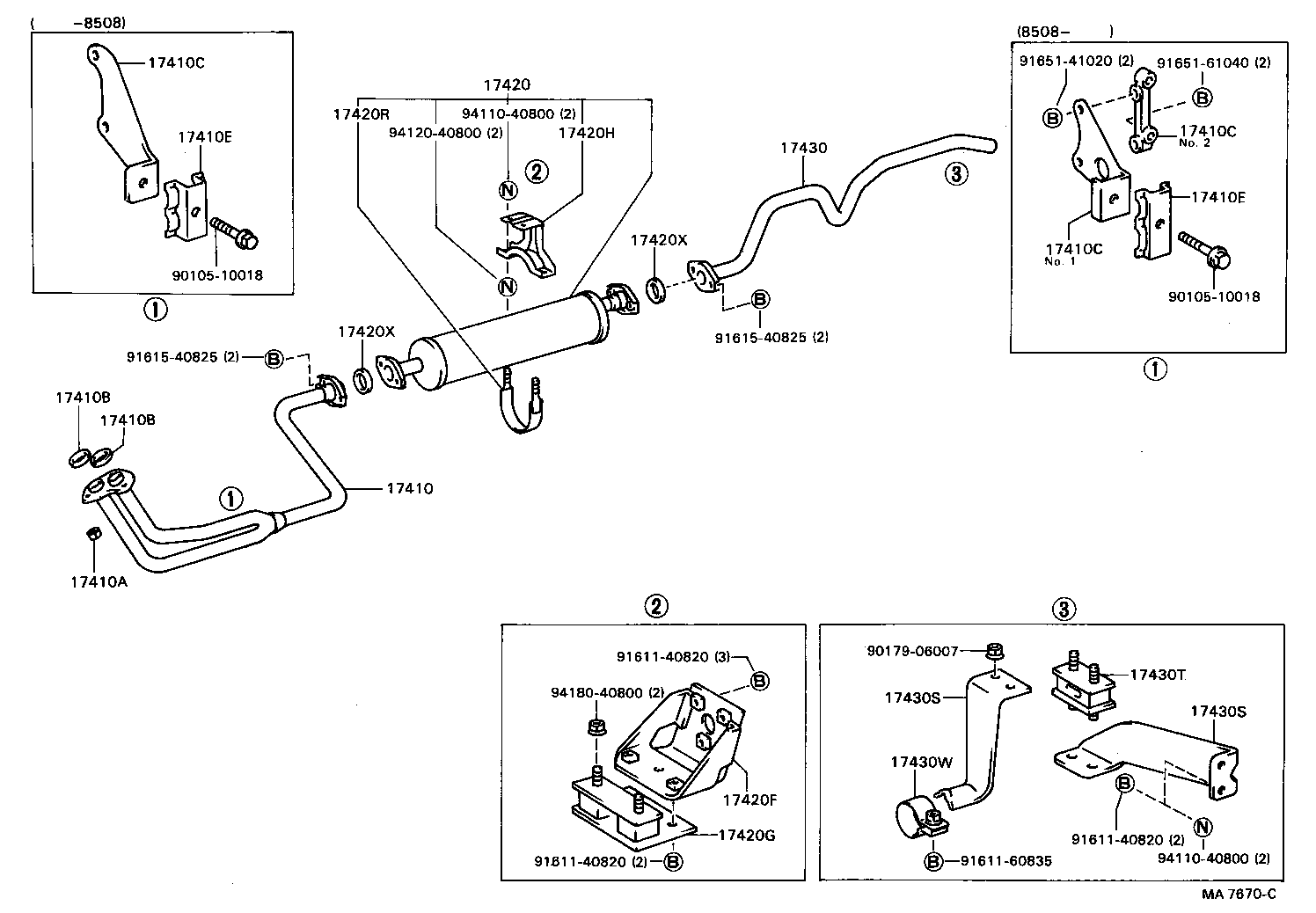 17410-73090 PIPE ASSY, EXHAUST, FRONT product image