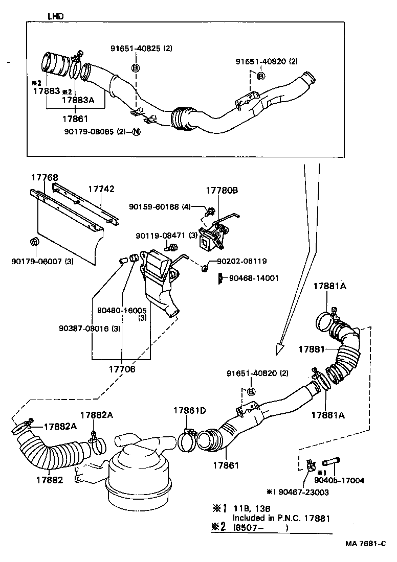 17807-56011 PLATE SUB-ASSY, AIR CLEANER FILTER SET product image