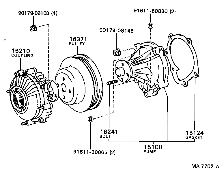 16100-39355 PUMP ASSY, ENGINE WATER product image