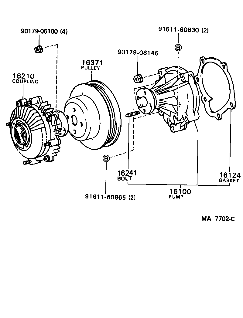 16100-49785 PUMP ASSY, ENGINE WATER product image