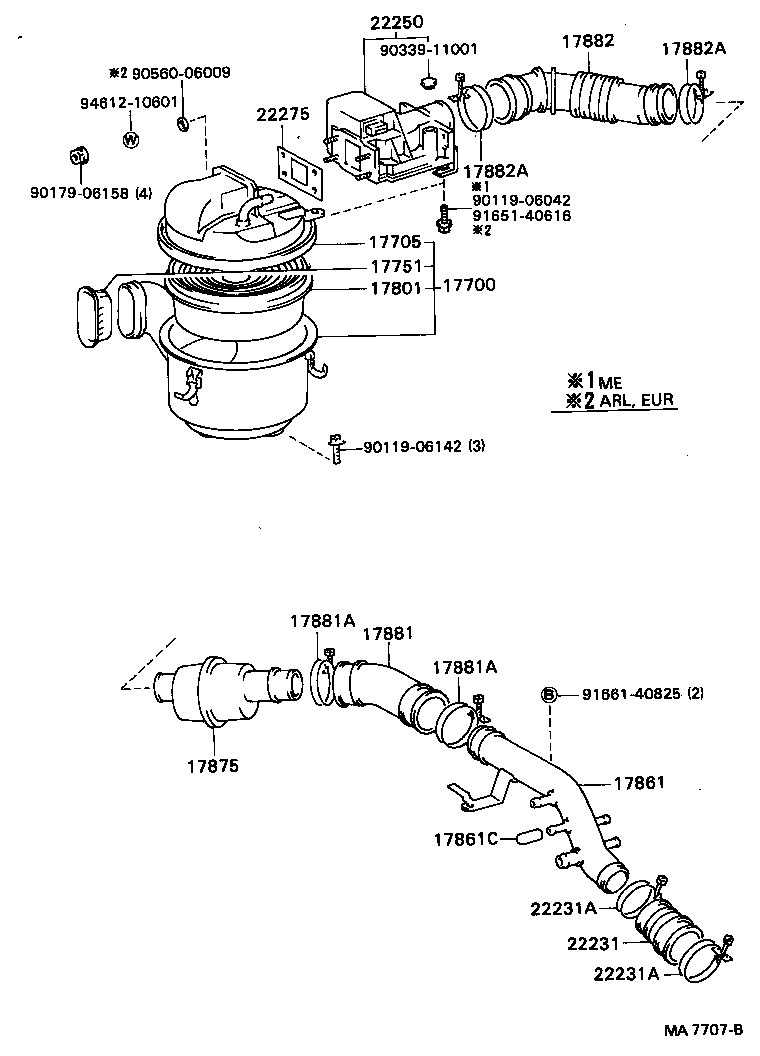 17103-54010 PIPE SUB-ASSY, AIR CLEANER, NO.2 product image
