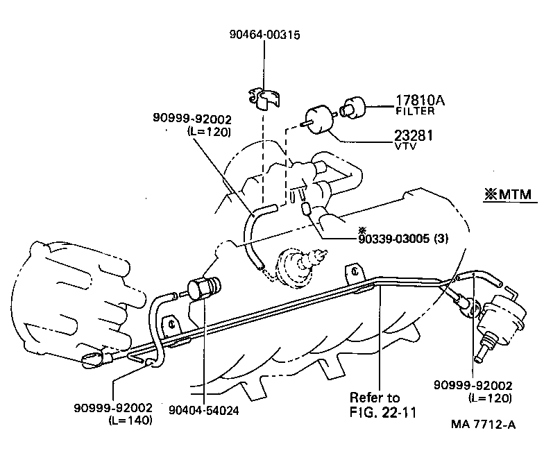 17341-70150 HOSE, NO.2(FOR IDLE-UP) product image