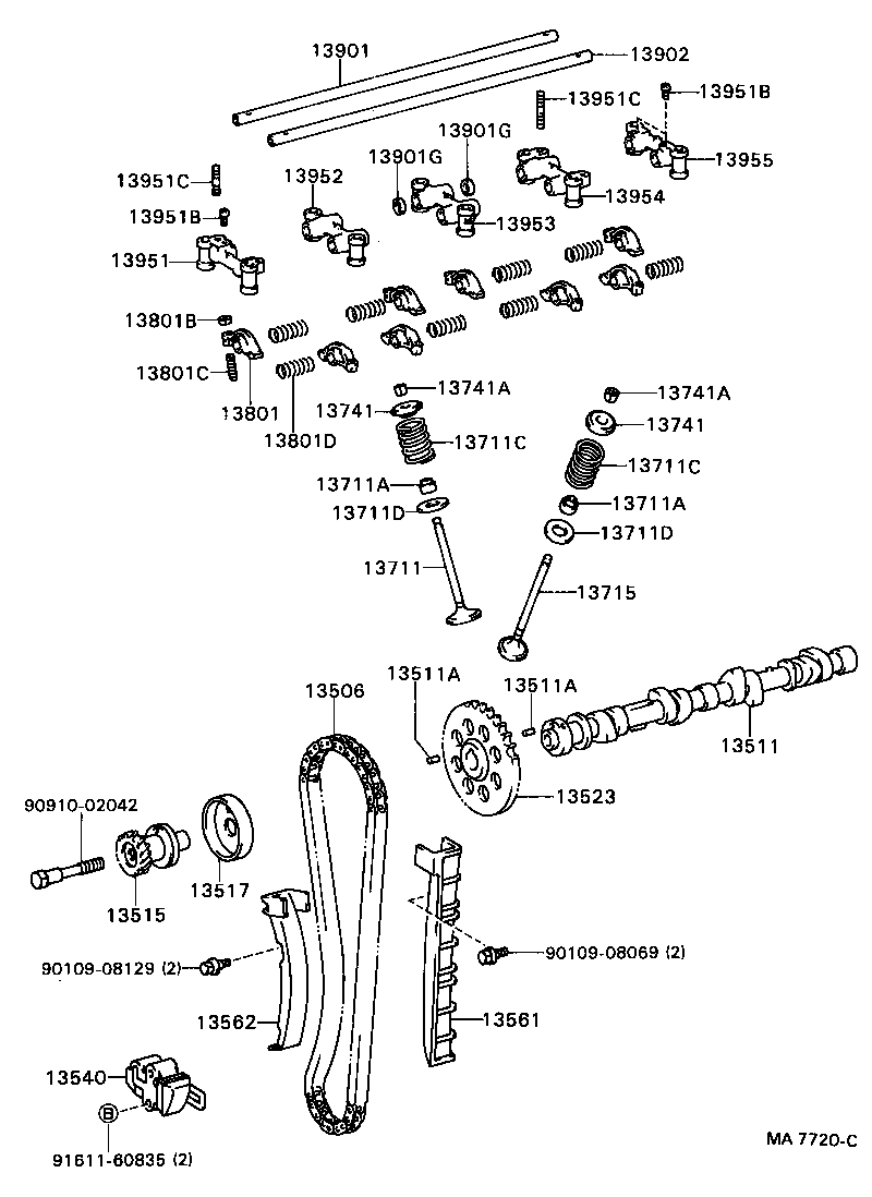 13503-70040 IDLER SUB-ASSY, TIMING BELT, NO.2 product image
