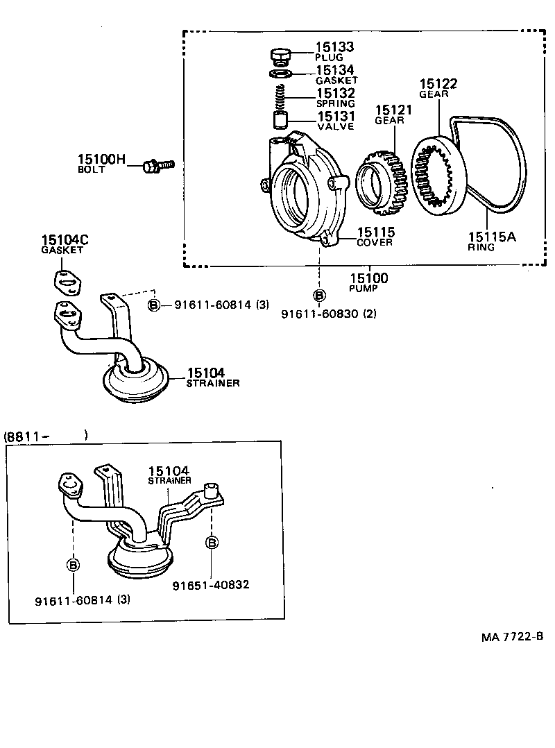 15104-70040 STRAINER SUB-ASSY, OIL product image