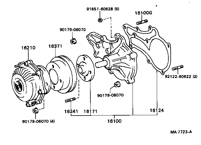 16100-59195 PUMP ASSY, ENGINE WATER product image