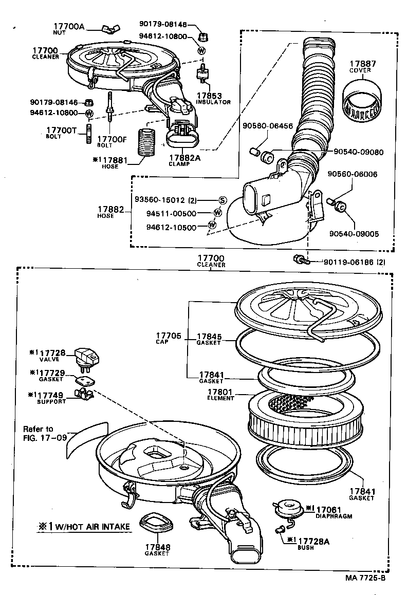 17103-54010 PIPE SUB-ASSY, AIR CLEANER, NO.2 product image