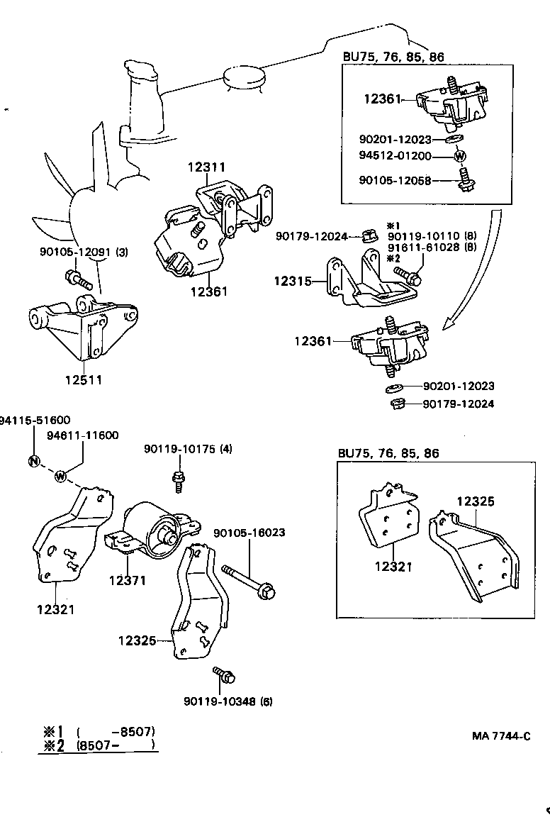 12321-56080 BRACKET, ENGINE MOUNTING, REAR, NO.1 product image
