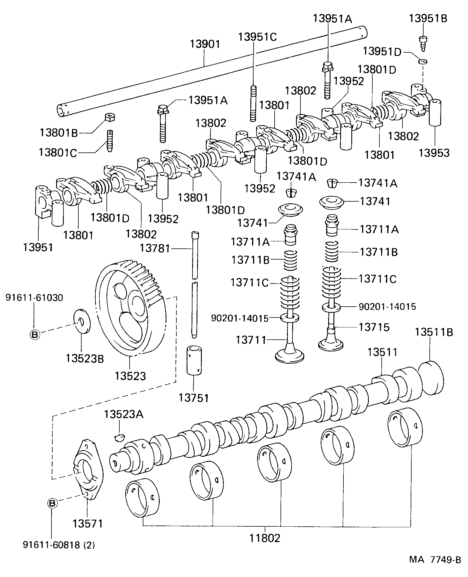 Toyota 11802-56021 BEARING SET, CAMSHAFT