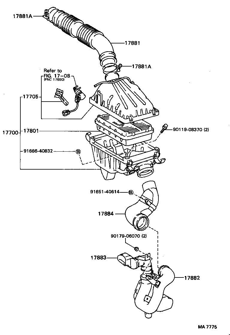 17705-64080 CAP SUB-ASSY, AIR CLEANER product image