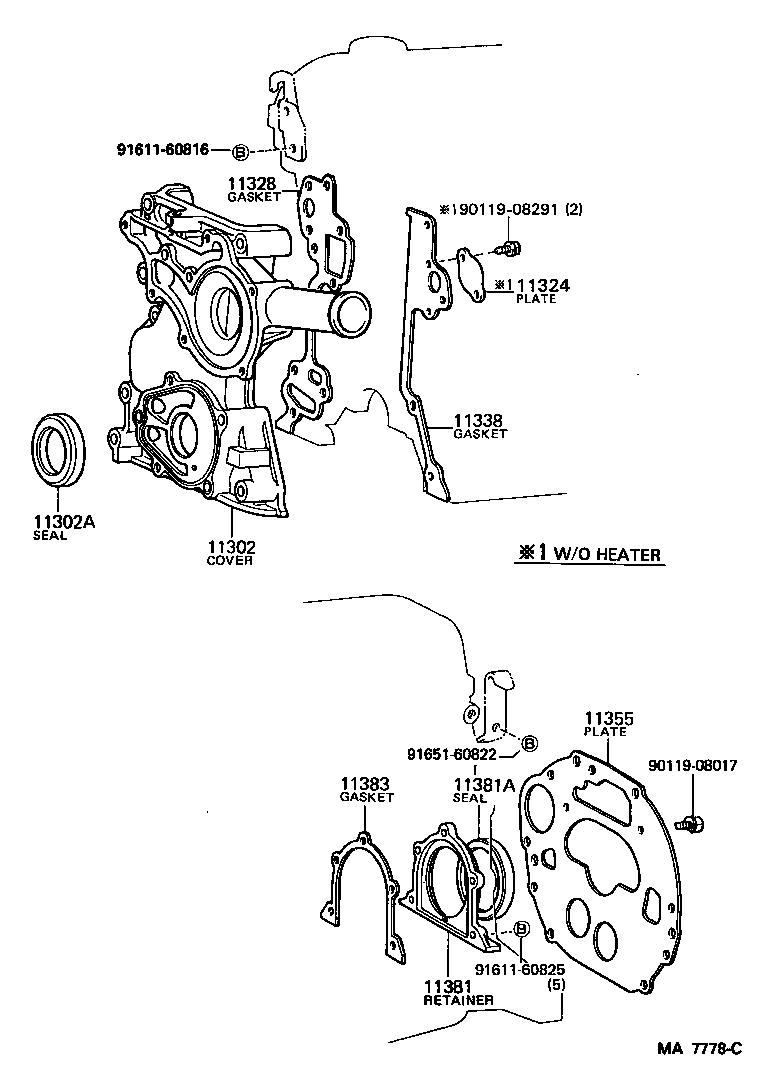 11301-17010 CASE SUB-ASSY, TIMING GEAR product image