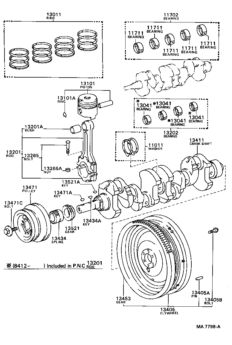 88451-36070 PULLEY, CRANKSHAFT, NO.2 product image