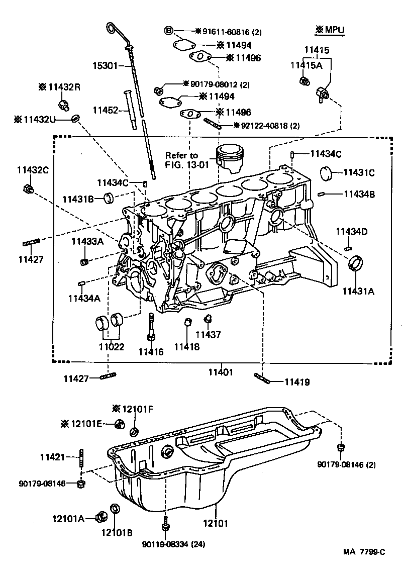 11401-59255 BLOCK SUB-ASSY, CYLINDER product image