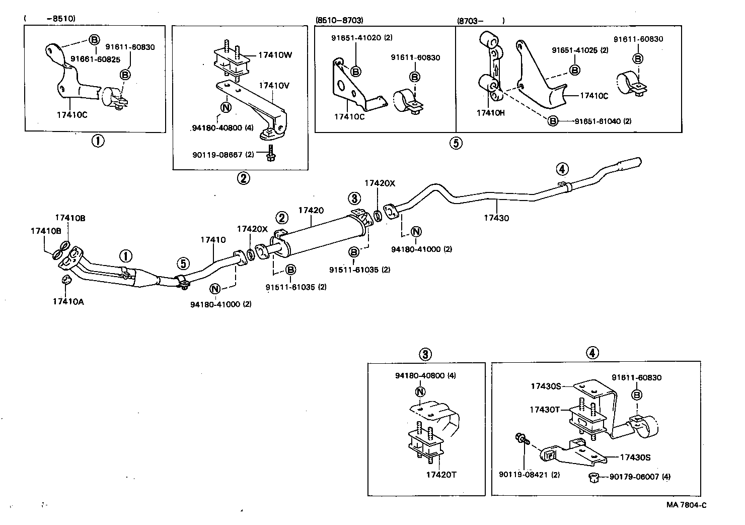 17571-68040 BRACKET, EXHAUST PIPE FRONT (FOR FRONT) product image
