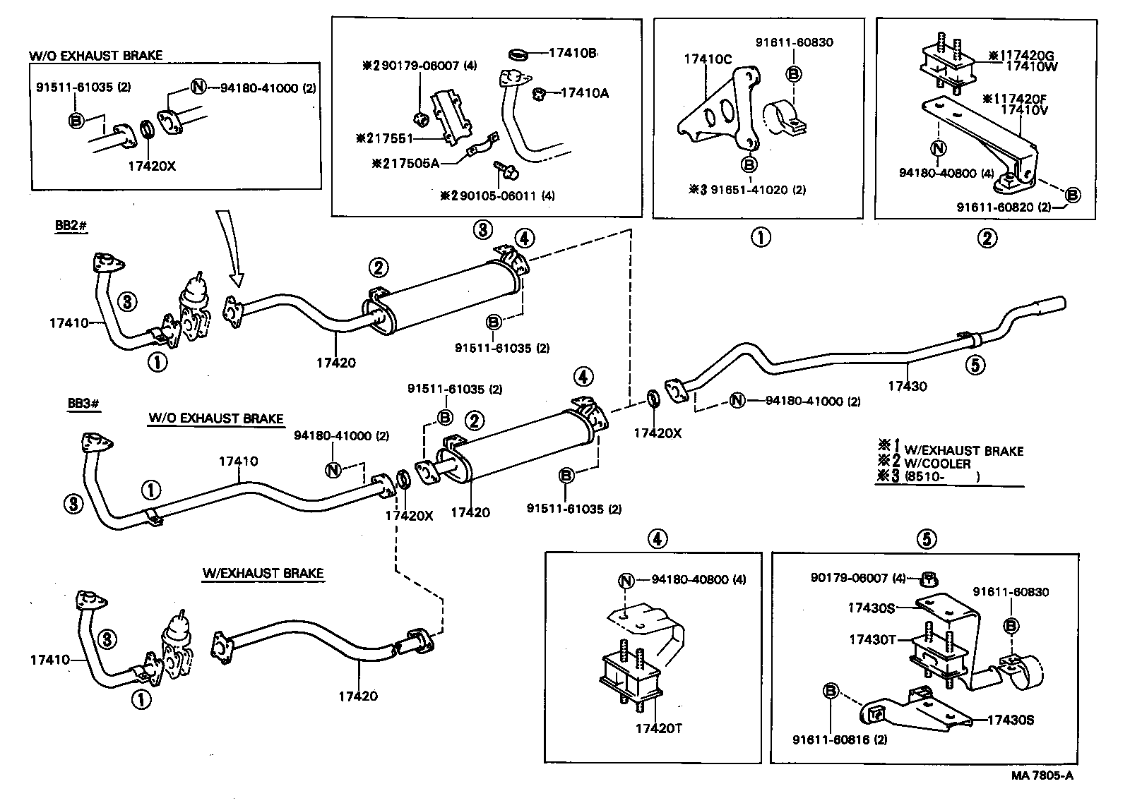 17571-68040 BRACKET, EXHAUST PIPE FRONT (FOR FRONT) product image