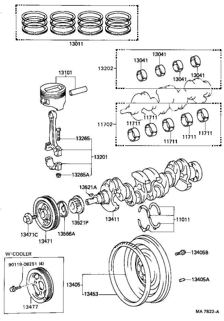 Toyota 13013-11080 RING SET, PISTON