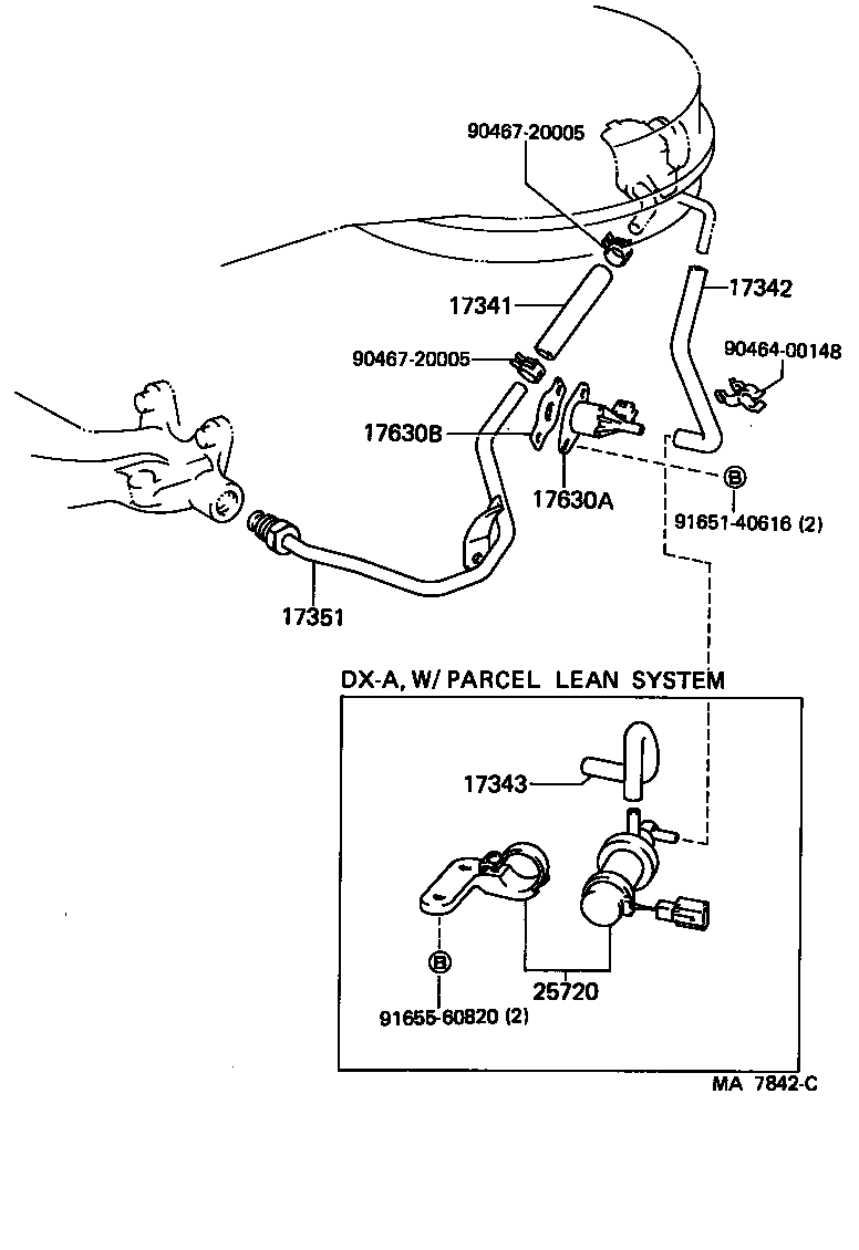 17342-11010 HOSE, NO.2(FOR AIR INJECTION SYSTEM) product image