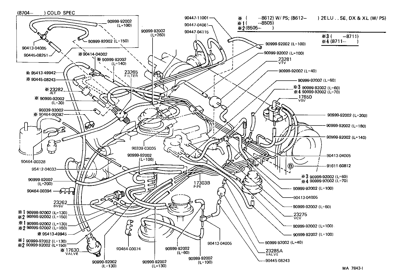 17345-11010 HOSE, NO.5(FOR IDLE-UP) product image