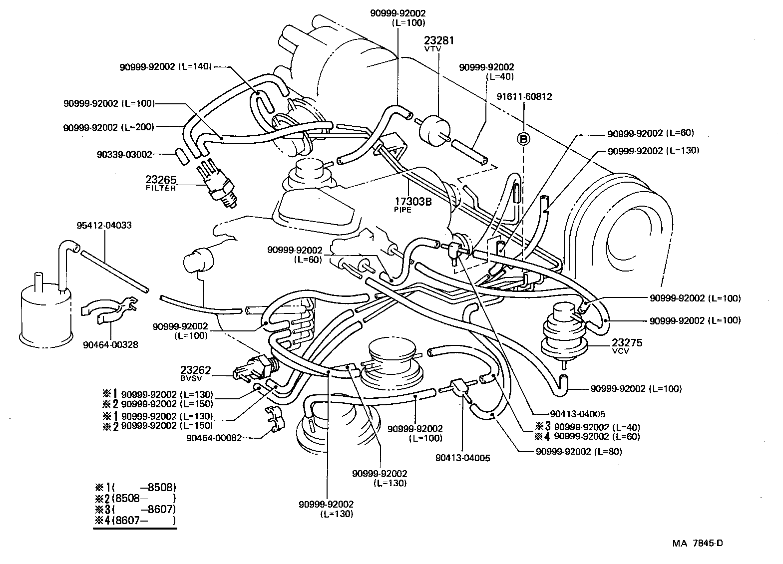 17345-11010 HOSE, NO.5(FOR IDLE-UP) product image