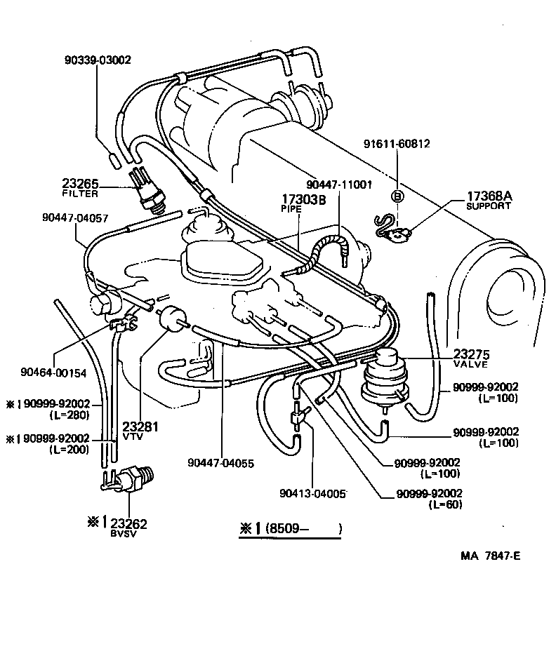 17303-11051 PIPE SUB-ASSY, AIR, NO.1 product image