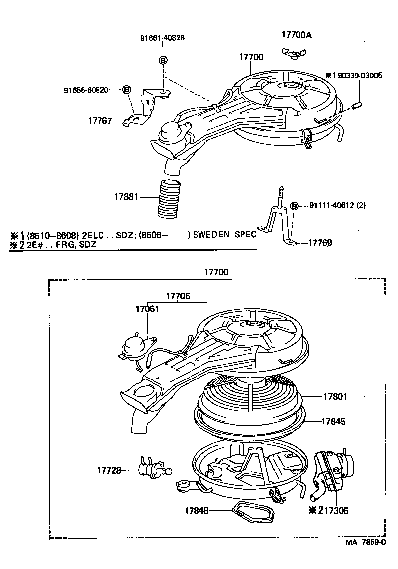 17769-11020 SUPPORT, AIR CLEANER product image