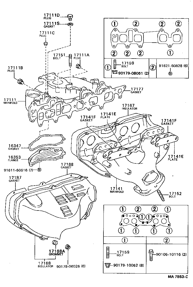 17168-35030 INSULATOR, EXHAUST MANIFOLD HEAT, NO.2 product image