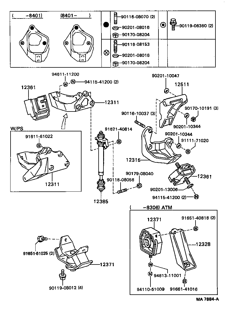 Toyota 12311-15050 BRACKET, ENGINE MOUNTING, FRONT NO.1 RH