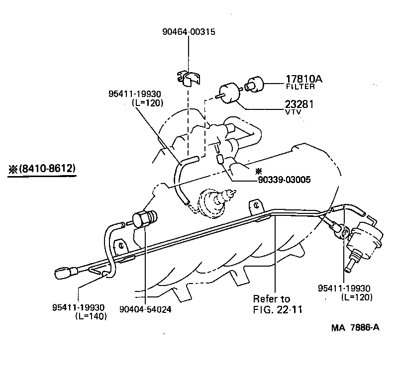 17345-43030 HOSE, NO.5(FOR IDLE-UP) product image