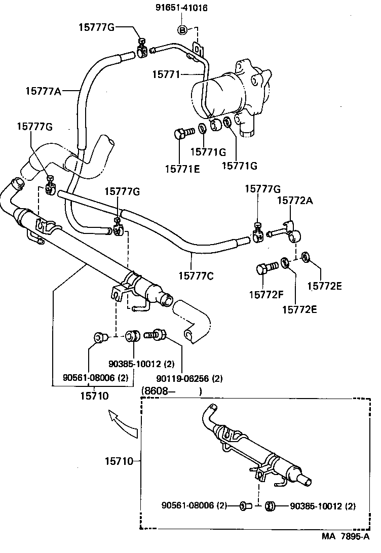Toyota 15767-16020 PIPE, OIL, NO.1