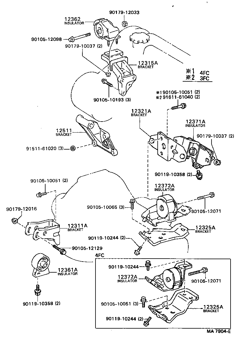 12361-11030 INSULATOR, ENGINE MOUNTING, FRONT(FOR TRANSVERSE ENGINE) product image