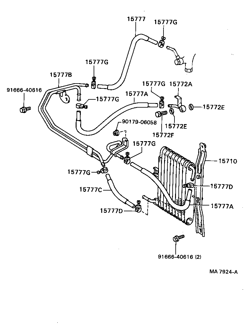 Toyota 15767-02010 PIPE, OIL COOLER