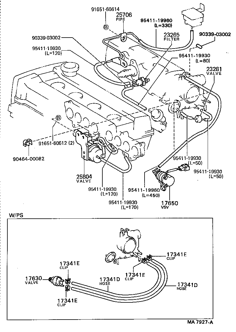 25707-16010 PIPE SUB-ASSY, VACUUM TRANSMITTING, NO.2 product image
