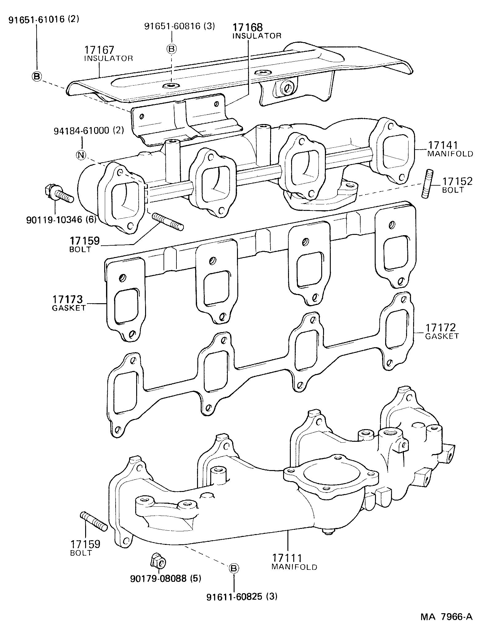 Toyota 17168-58021 INSULATOR, EXHAUST MANIFOLD HEAT, NO.2