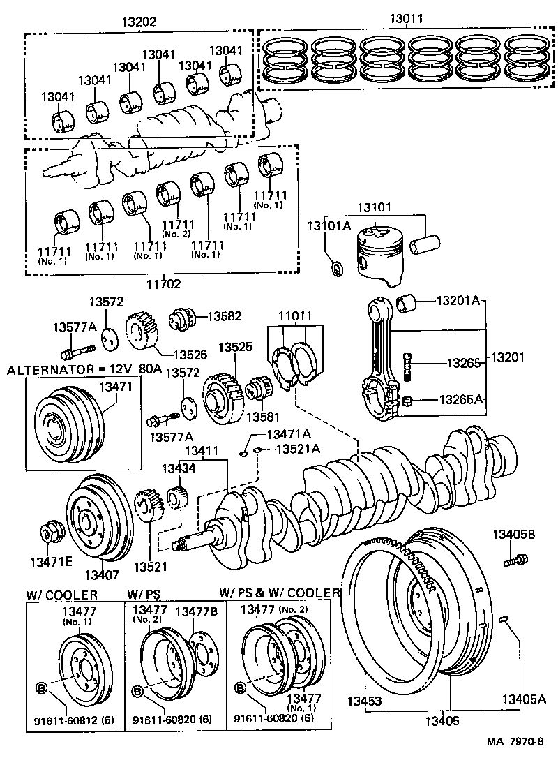 11705-56050 BEARING SET, CRANKSHAFT product image