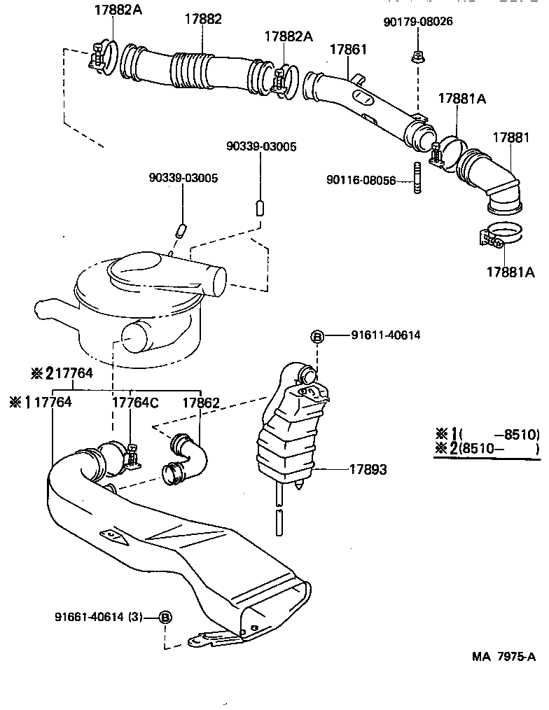 17349-58010 HOSE, AIR CLEANER, NO.1 product image