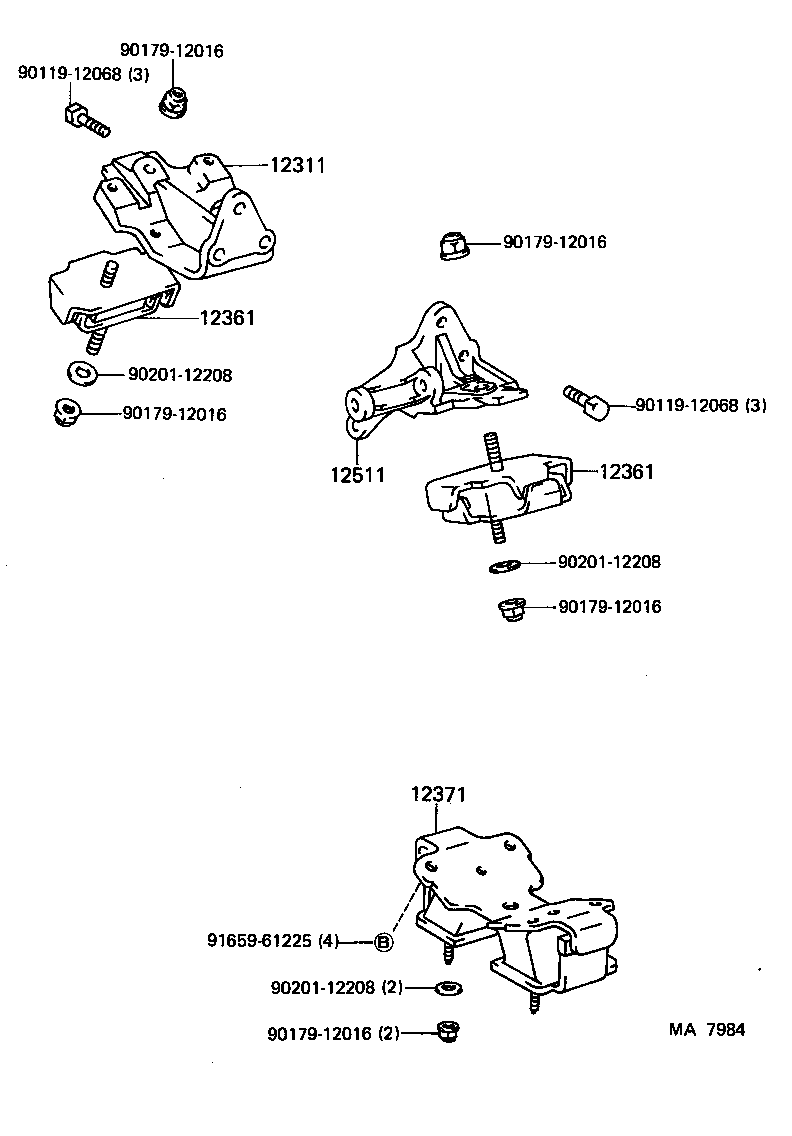 12361-68050 INSULATOR, ENGINE MOUNTING, FRONT product image